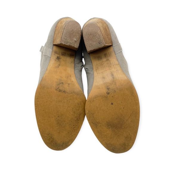 ☀️SALE☀️ Chelsea Crew Grey Leather Suede Western Block Heel Booties Size: 9 (40) - Picture 7 of 8